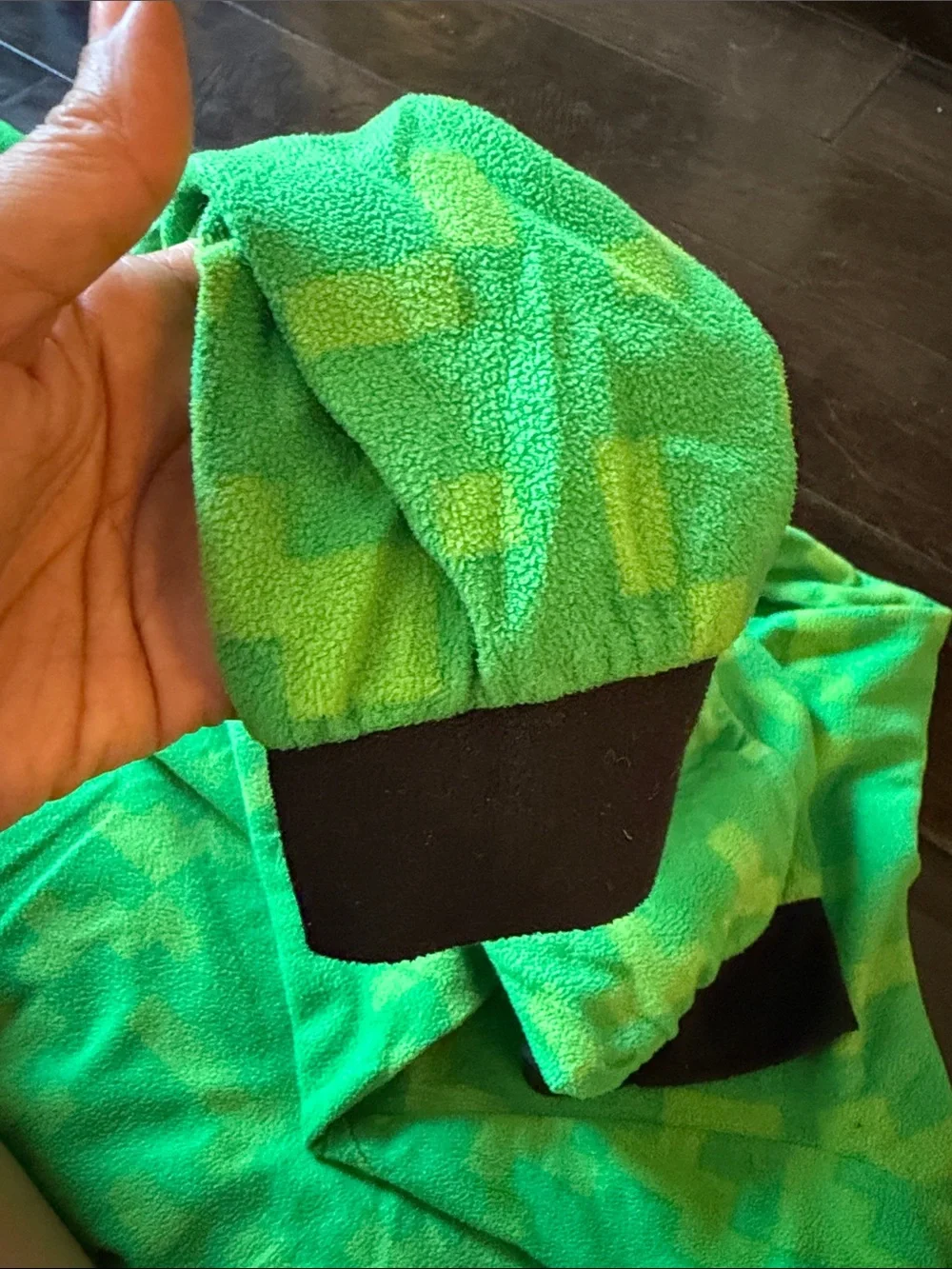 Minecraft Green Fleece Hoodie Onesie  Pajamas Teen  14/16